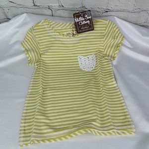 MATILDA JANE 'LIBRARY BOOK' 'ADVENTURE BEGINS' SHORT SLEEVE CROCHET POCKET TEE